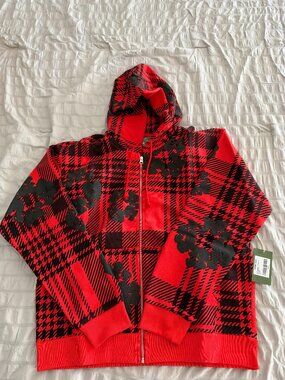 🔥 **DENIM TEARS RED PLAID HOODIE — SUPER RARE 🔥** 🚨 SIZES L & XL AVAILABLE 🚨